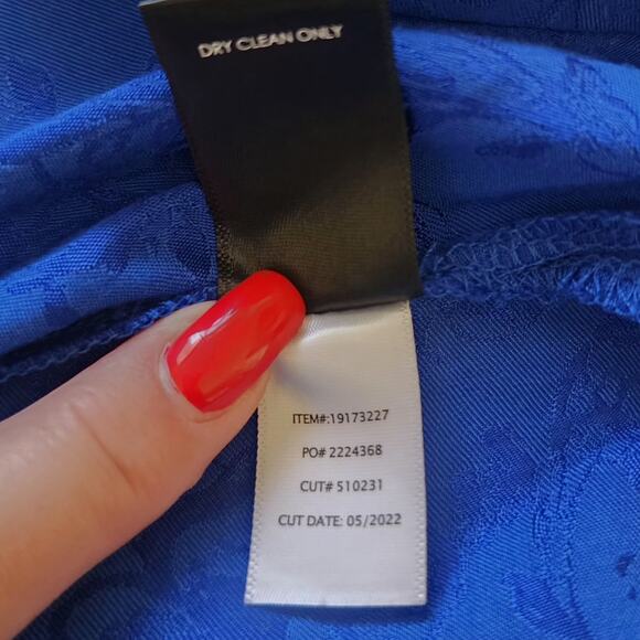 Torrid Floral Jacquard Trench Jacket Coat Womens Plus 2X Blue Elegant Holiday - Picture 11 of 12